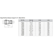 Viega ProPress 112 x 1 Copper Reducer  Double Press Connection  Smart Connect Technology 15588