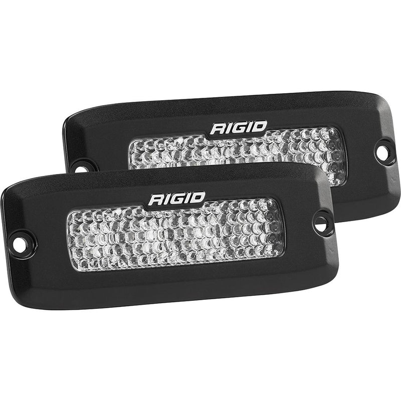 RIGID Industries SRQ Series PRO Spot Diffused LED  Flush Mount  Pair  Black 925513BLK