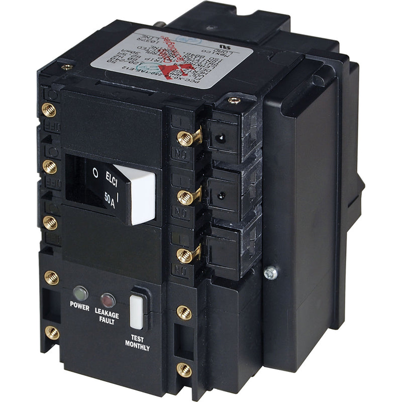 Blue Sea CSeries ELCI Main Circuit Breaker  120240V AC 50A 3104