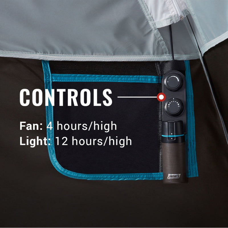 Coleman OneSource Rechargeable 4Person Camping Dome Tent wAirflow System  LED Lighting 2000035457