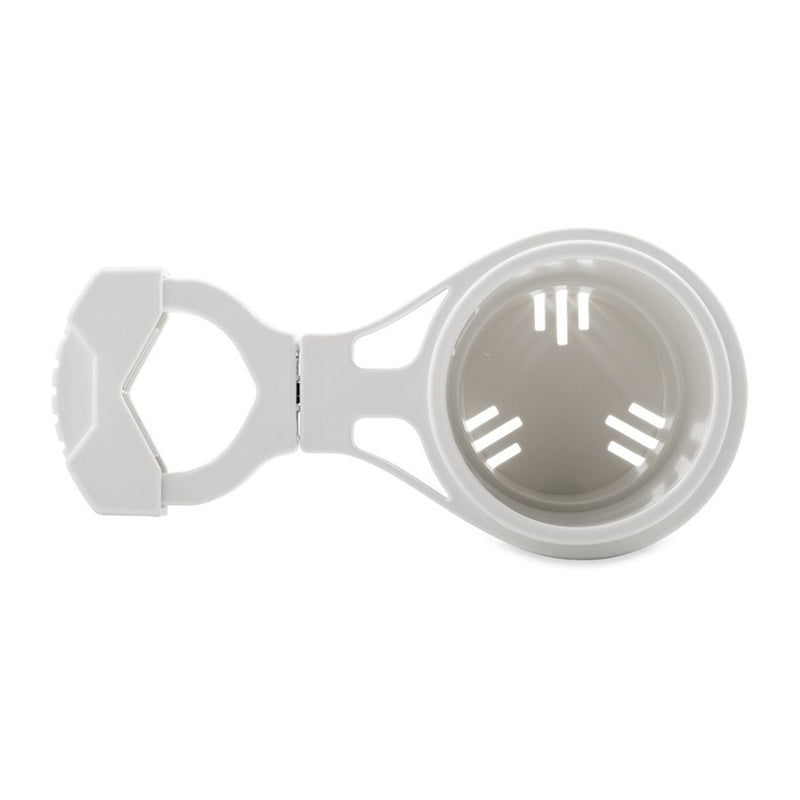 Camco ClampOn Rail Mounted Cup Holder  Large for Up to 2 Rail  White 53083
