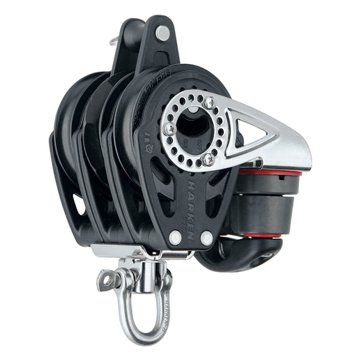 Harken 57mm Triple Carbo Block  Swivel Becket Cam Cleat 2141
