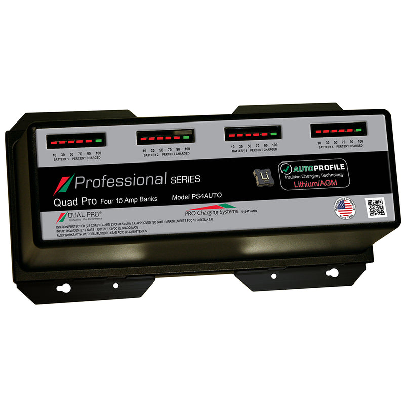 Dual Pro PS4 Auto 15A  4Bank LithiumAGM Battery Charger PS4AUTO
