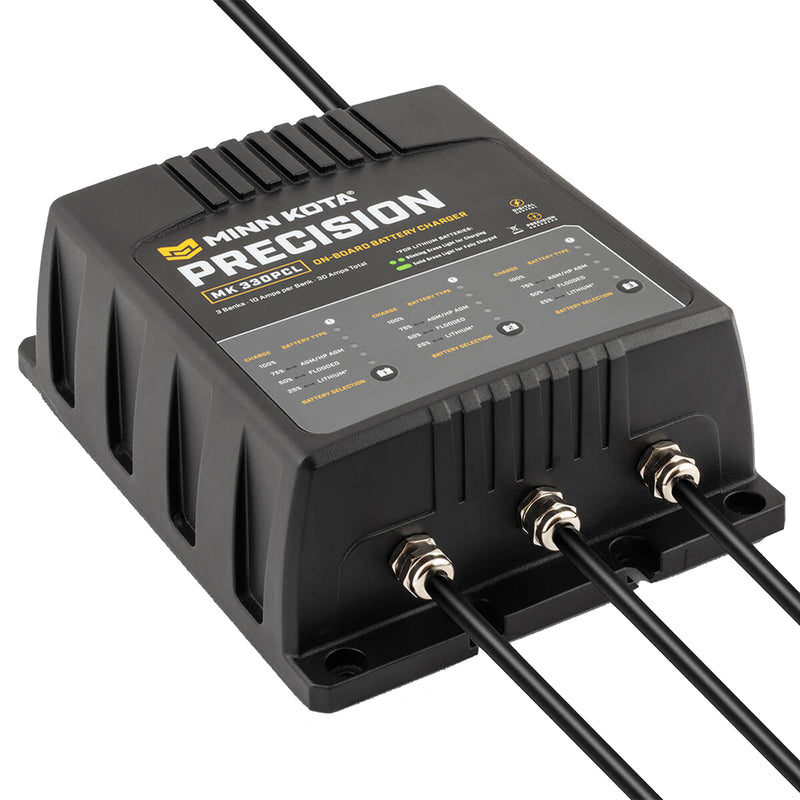 Minn Kota OnBoard Precision Charger MK330 PCL 3 Bank x 10 AMP LI Optimized Charger 1833301