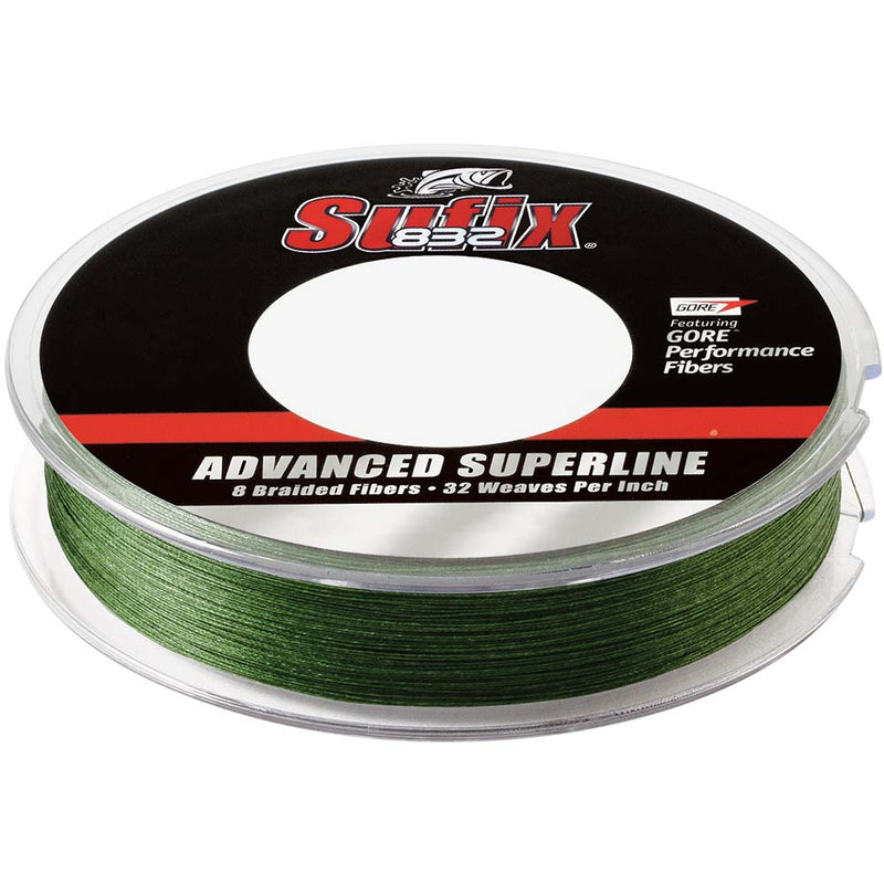 Sufix 832 Advanced Superline Braid  30lb  LowVis Green  150 yds 660030G