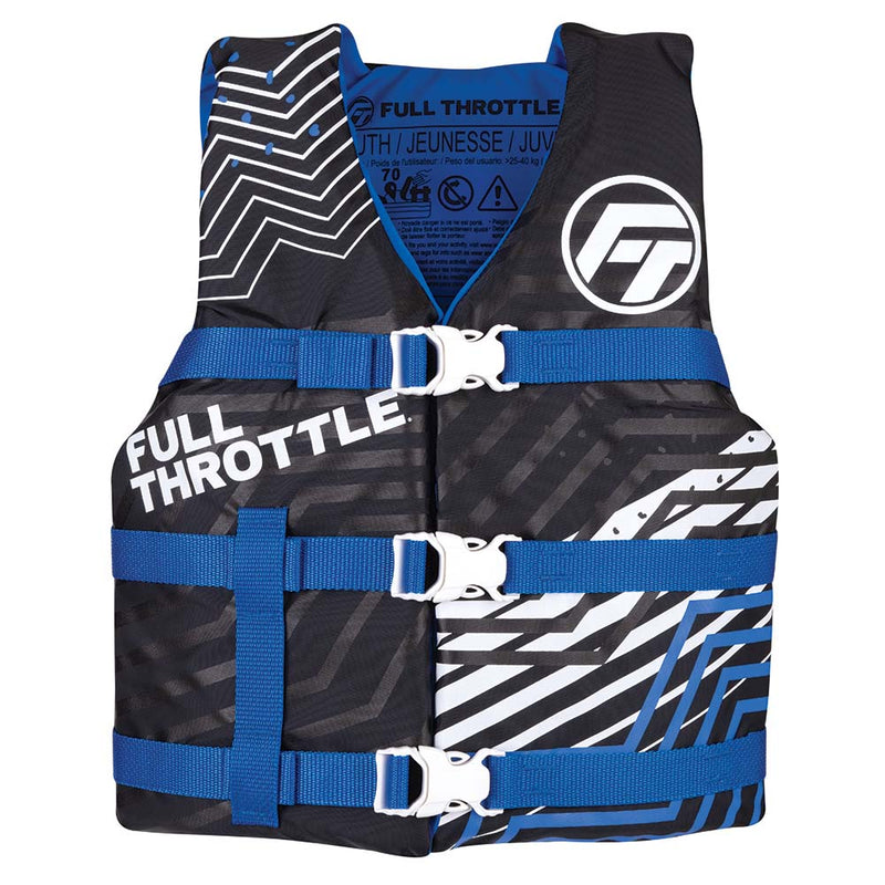 Full Throttle Youth Nylon Life Jacket  BlueBlack 11220050000222