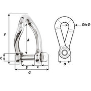 Wichard SelfLocking Twisted Shackle  Diameter 5mm  316 1222W