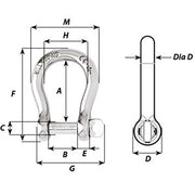 Wichard SelfLocking Bow Shackle  Diameter 8mm  516 1244W