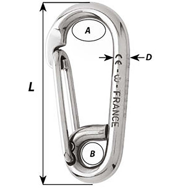Wichard Symmetric Carbine Hook  Length 80mm  516 2315W