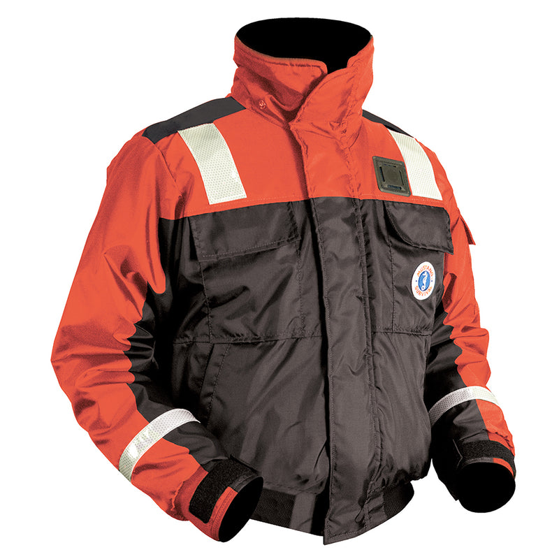 Mustang Classic Flotation Bomber Jacket wReflective Tape  OrangeBlack  XL MJ6214T133XL206