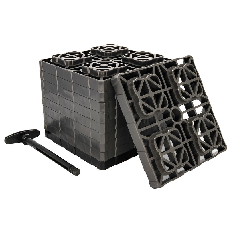 Camco FasTen Leveling Blocks XL wTHandle  2x2  Grey 10Pack 44527