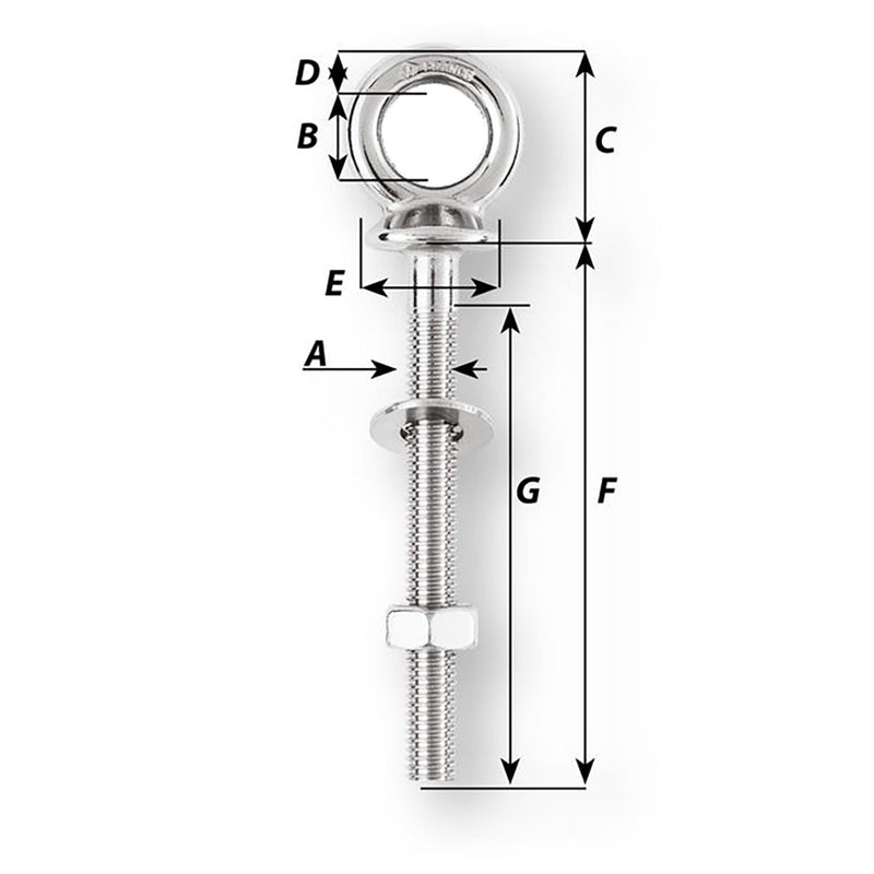Wichard Eye Bolt  Diameter 1532  Length 238 6491W