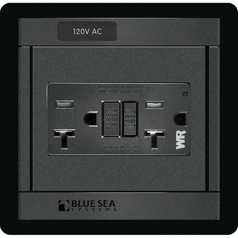 Blue Sea 1499  360 Panel  120V AC GFCI Dual Outlet 1499