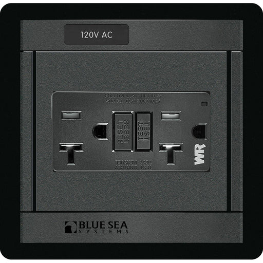 Blue Sea 1499  360 Panel  120V AC GFCI Dual Outlet 1499