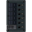 Blue Sea 8521  5 Position Contura Switch Panel wDual USB Chargers  1224V DC  Black 8521