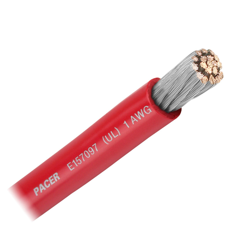 Pacer Red 1 AWG Battery Cable  Sold By The Foot WUL1RDFT