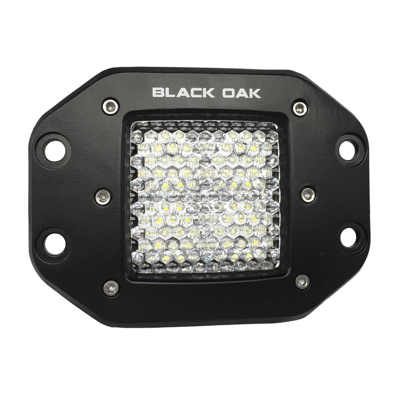 Black Oak 2 Flush Mount LED Pod Light  Flood Optics  Black Housing  Pro Series 30 2FFPOD10CR