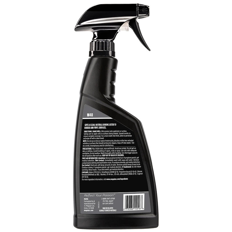 Meguiars M40 Mirror Glaze Vinyl  Rubber Cleaner  Conditioner  16oz M4016