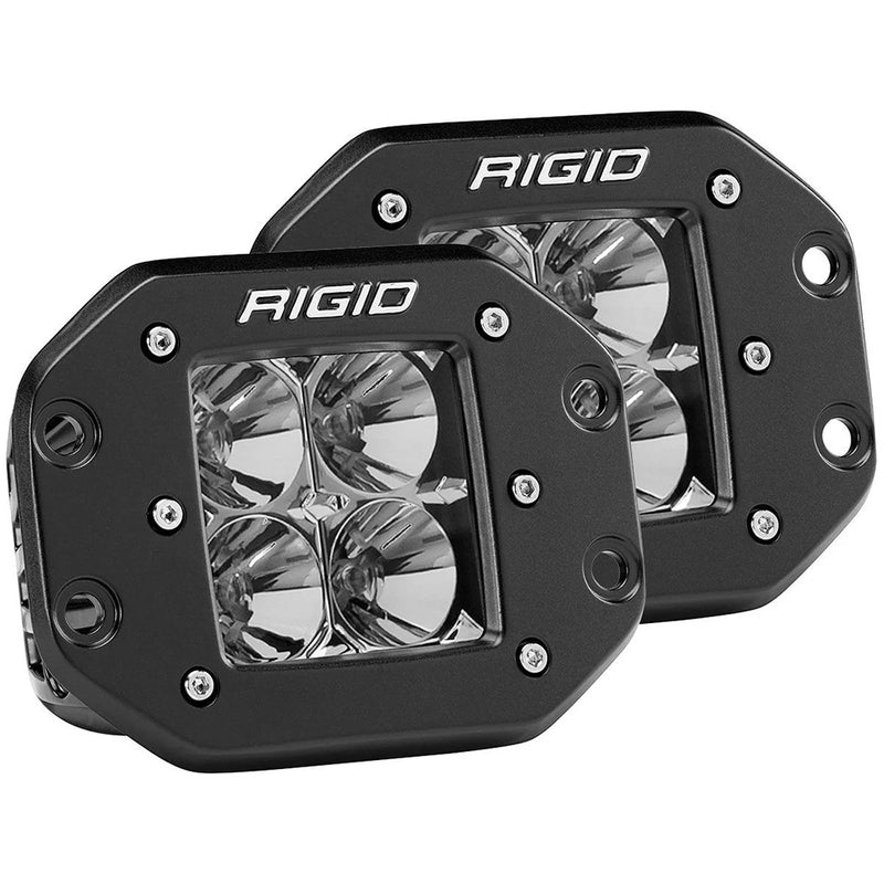 RIGID Industries DSeries PRO Flood Flush Mount Black Light  Pair 212113