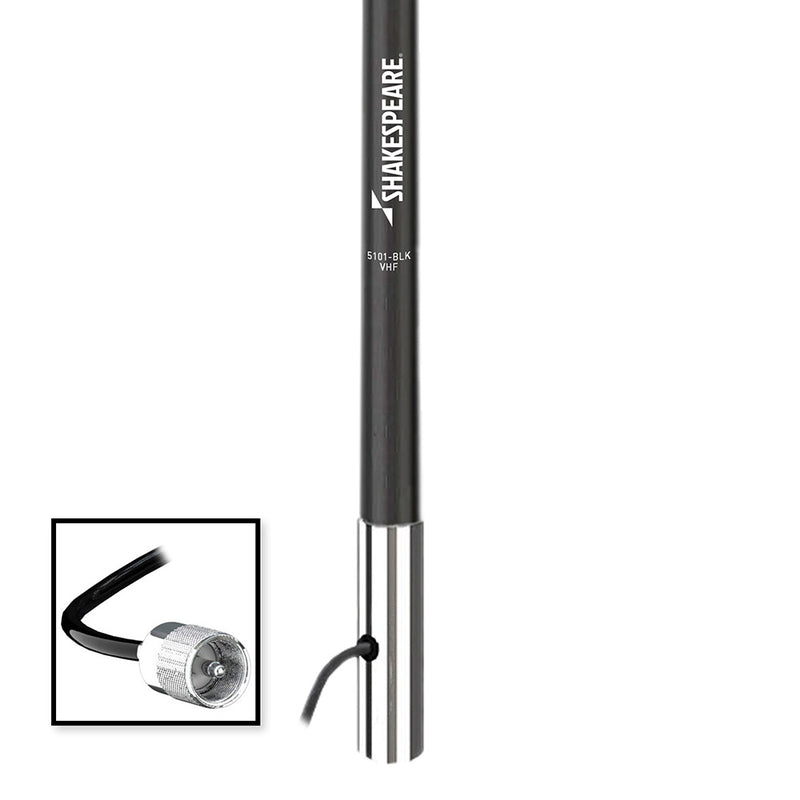 Shakespeare 5101 8 Classic VHF Antenna w15 RG58 Cable  Black 5101BLK