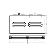 Tecnoseal Rectangular Zinc Plate Anode wInserts  12 x 6 x 1 TECDIVERSD