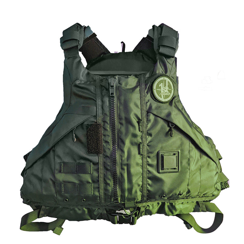 First Watch AV1000 Kayak Style Duty PFD  Green  ML AV1000GNML