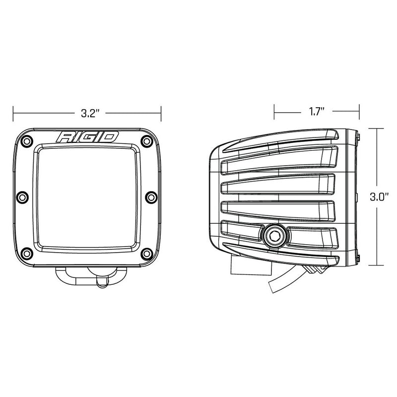 RIGID Industries DSeries Spot wAmber Pro Lens  Pair 20252