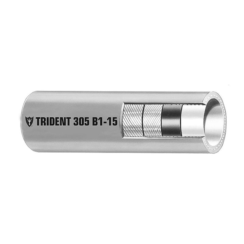 Trident Marine 38 x 50 Boxed Barrier Lined B115 EPA Compliant Outboard Fuel Line Hose  Gray 3050386