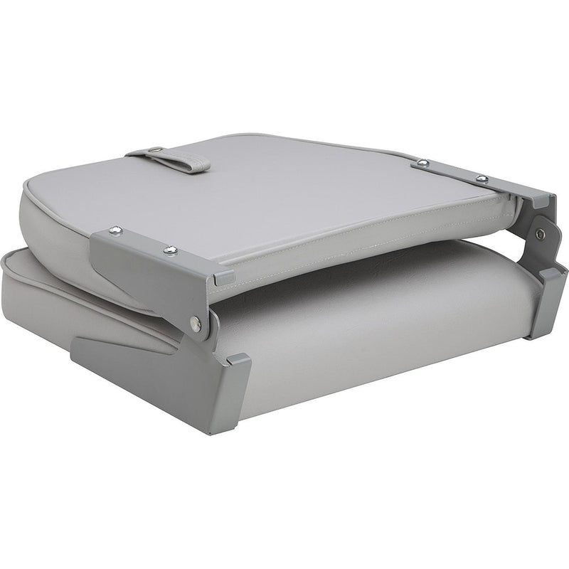 Attwood SwivlEze Low Back Padded Flip Seat  Grey 98395GY