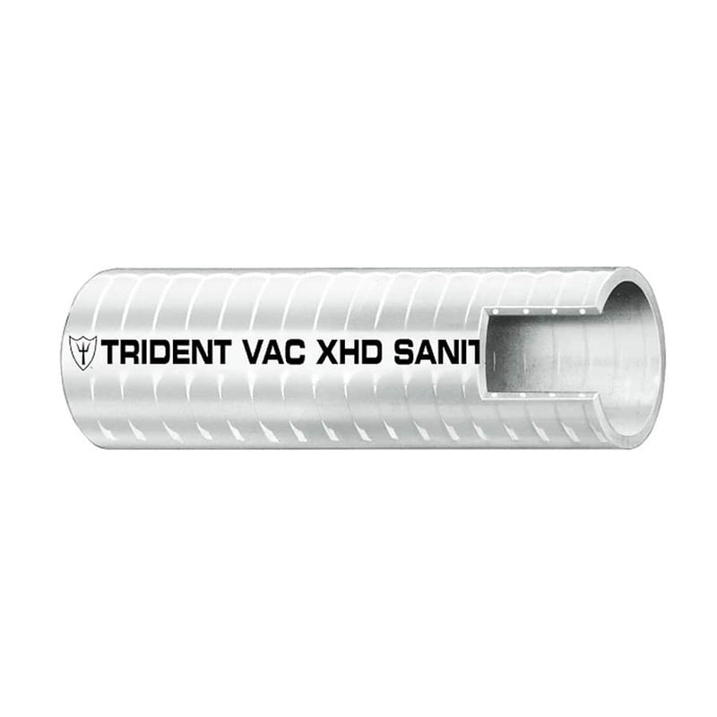 Trident Marine 1 VAC XHD Sanitation Hose  Hard PVC Helix  White  Sold by the Foot 1481006FT