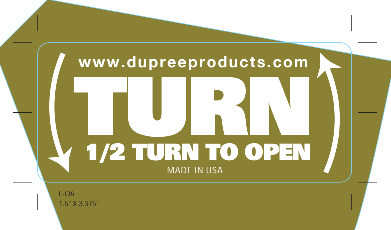 Dupree Twis-Loc Valve (Manual) - Handle Label