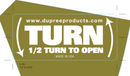 Dupree Twis-Loc Valve (Manual) - Handle Label