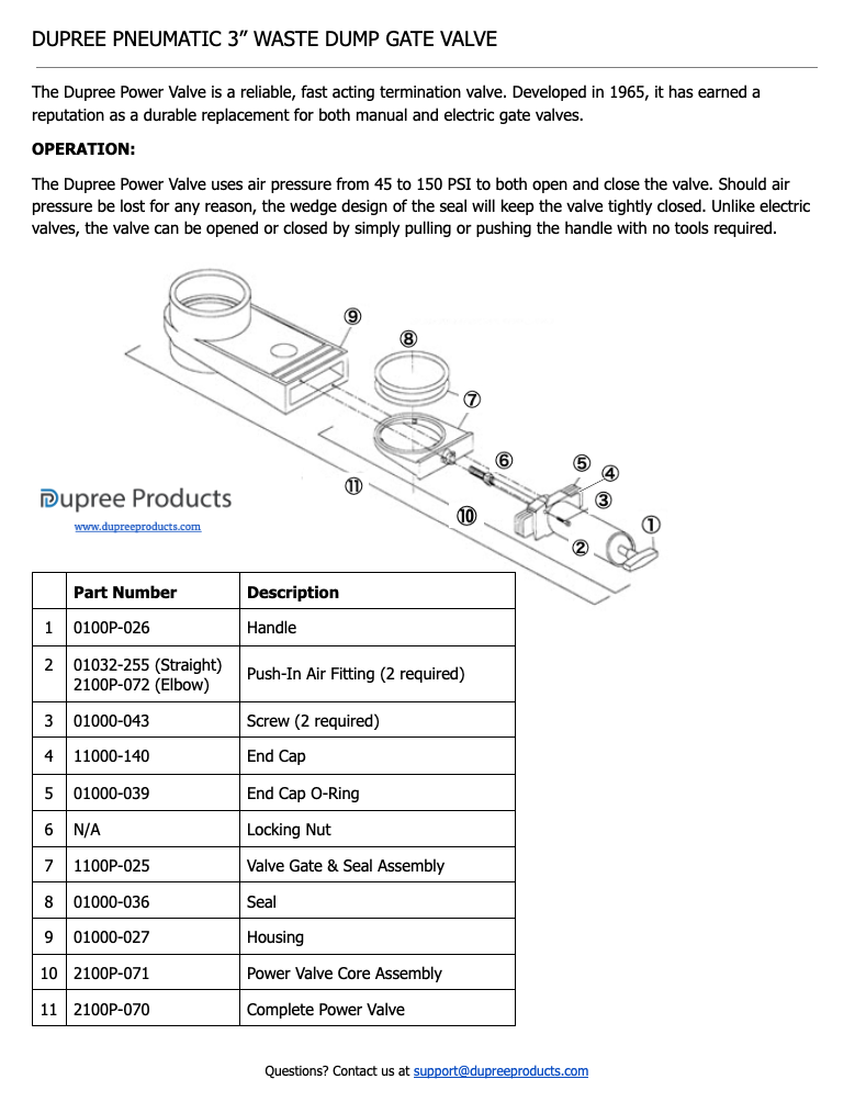 Dupree Power Valve - T-Handle